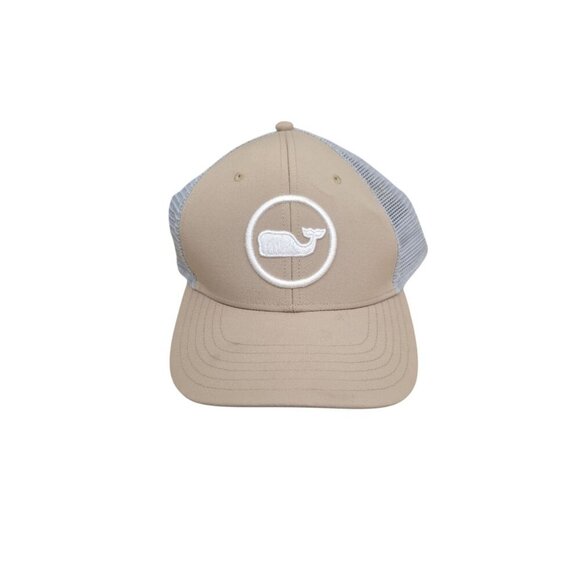 Vineyard Vines Other - Vineyard Vines Dot Performance Truckers Hat Mesh Back Beige Snapback